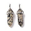 Natural Dalmatian Jasper Pointed Pendants G-K329-49P-2