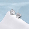Clear Cubic Zirconia Heart Stud Earrings EJEW-K093-24P-2