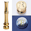 Golden Tone Brass Wax Seal Stamp Head with Bamboo Stick Shaped Handle LS-STAM-K001-05G-E-1