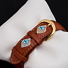 DICOSMETIC 4Pcs 4 Style Alloy Hamsa Hand & Evil Eyes Watch Band Studs FIND-DC0004-73-6