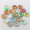 Mixed Map Printed Dome Glass Cabochons X-GGLA-A002-25mm-MM-1