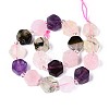 3 Styles Natural Rose Quartz & Prehnite & Amethyst Beads Strands G-P534-A25-02-2