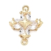 Brass Pave Clear Cubic Zirconia Connector Charms CU-G605-01G-1