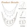 2Pcs 2 Styles Cross Charm Alloy 3 Layer Chain Belts for Pants AJEW-HS0001-18-4