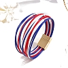 Bohemia PU Leather Cord Multi-strand Bracelets PW-WG02973-02-1