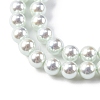UV Plating Pearlized Glass Pearl Beads Strands GLAA-F128-01A-T13-3