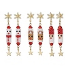 3 Pairs 3 Styles Christmas Theme Brass Clear Cubic Zirconia Dangle Stud Earrings EJEW-MZ00552-2