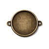 Flat Round Two-Sided Alloy Cabochon Connector Settings X-PALLOY-N0087-05AB-NF-1