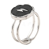 304 Stainless Steel Enamel Open Cuff Rings for Women RJEW-F166-41P-02-1