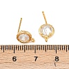 Brass Micro Pave Clear Cubic Zirconia Stud Earring Findings KK-Z133-01G-01-3