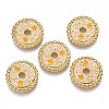 Brass Enamel Beads KK-B023-02G-D-1