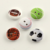2-Hole Sports Goods Printed Wooden Buttons BUTT-R031-074-1