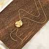 Brass Shell Shape Pendant Snake Chain Necklace for Women NJEW-F333-01G-4