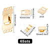 6 Sets Brass Fold Over Clasps STAS-SC0003-33-2