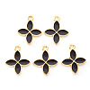 Light Gold Plated Alloy Enamel Pendants ENAM-R136-15D-1