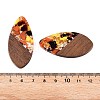 Transparent Resin and Walnut Wood Pendants RESI-T057-05M-4