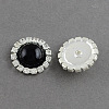 Dome/Half Round Brass ABS Plastic Imitation Pearl Shank Buttons RB-S020-03-D06-1