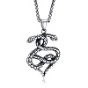 Stainless Steel Double Snake Pendant Necklace PW-WG21889-01-1