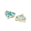 Brass Pave Cubic Zirconia Charms KK-Z059-09G-2