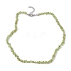 Natural Peridot Chip Beaded Necklace NJEW-JN04615-16-4