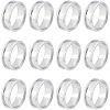 Unicraftale 12Pcs Stainless Steel Grooved Finger Ring Settings STAS-UN0038-94B-1