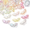 UV Plating Transparent Crackle Acrylic Beads OACR-G052-10C-1