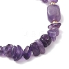 Natural Amethyst Chip & Cuboid Beaded Stretch Bracelets for Women BJEW-JB10808-01-4