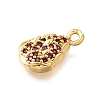 Brass Micro Pave Clear Cubic Zirconia Pendants KK-U065-05C-G-2