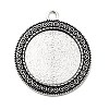 Tibetan Style Alloy Pendant Cabochon Settings TIBEP-N003-52AS-1