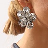 Flower Iron Stud Earrings EJEW-L096-003P-1