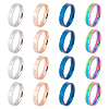 Unicraftale 16Pcs 4 Colors 201 Stainless Steel Plain Band Ring for Women RJEW-UN0002-42-1