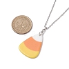 Halloween Acrylic Candy Corn Pendant Necklaces NJEW-JN04888-4