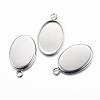 304 Stainless Steel Pendant Cabochon Settings STAS-H383-12P-1