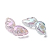 UV Plating Transparent Crackle Acrylic Beads OACR-G052-10C-2