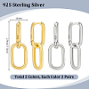 4 Pairs 2 Colors Brass Hoop Earrings EJEW-PH0001-48-2