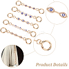 WADORN 1 Set Alloy Enamel Evil Eye Links Bag Strap Extenders FIND-WR0006-09-3