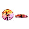 Half Round/Dome Tree Pattern Glass Flatback Cabochons for DIY Projects LS-GGLA-Q037-25mm-M28-02-4