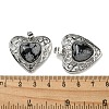 Natural Snowflake Obsidian Peach Love Heart Pendants G-G158-01G-3