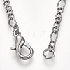 Brass Coated Iron Figaro Chain Necklace Making MAK-T006-03B-3