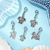 5Pcs 5 Styles Alloy Turtle Pendant Decorations HJEW-JM02704-1