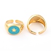 Brass Enamel Cuff Rings RJEW-H543-25G-3