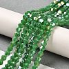 Opaque Solid Color Electroplate Glass Beads Strands X1-GLAA-F029-P4mm-A08-4