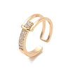 Brass Micro Pave Cubic Zirconia Open Cuff Rings RJEW-R146-05B-KCG-1