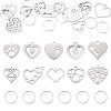 10Pcs 10 Styles 201 Stainless Steel Pendants STAS-TA0003-45-1
