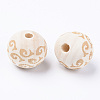 Unfinished Natural Wood European Beads WOOD-S057-011B-2