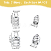 DICOSMETIC 80Pcs 2 Size 201 Stainless Steel Cord Ends STAS-DC0010-93-2