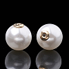 High Luster Eco-Friendly Plastic Imitation Pearl Ear Nuts X-MACR-S284-05A-2