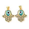 Brass Cubic Zirconia Pendants KK-K338-02G-2