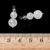 Natural Quartz Crystal Round Beaded Pendants PALLOY-JF02867-08-3