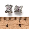 Brass Micro Pave Magenta Cubic Zirconia Beads KK-M318-24P-01-3